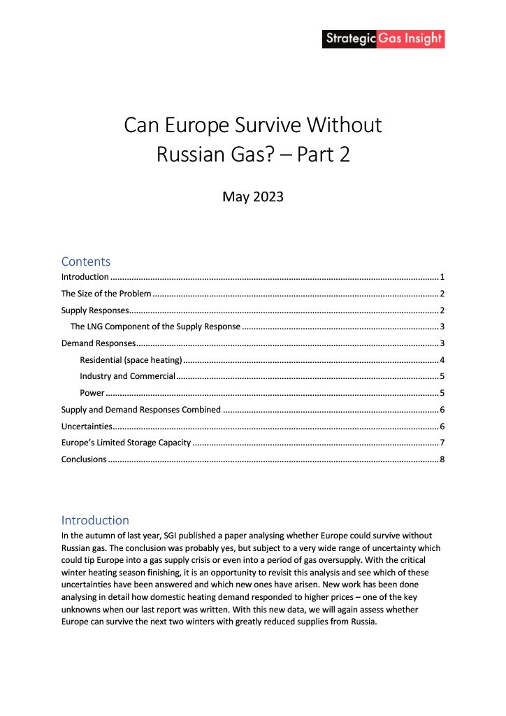 Can Europe Survive without Russian Gas? Part 2